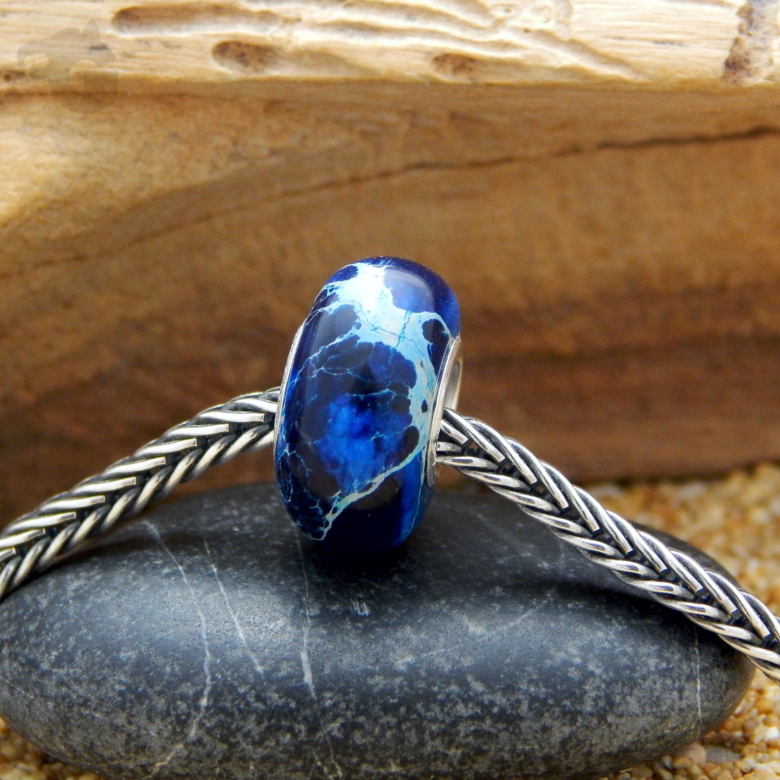 imperial blue jasper stone jewelry bead big hole European style