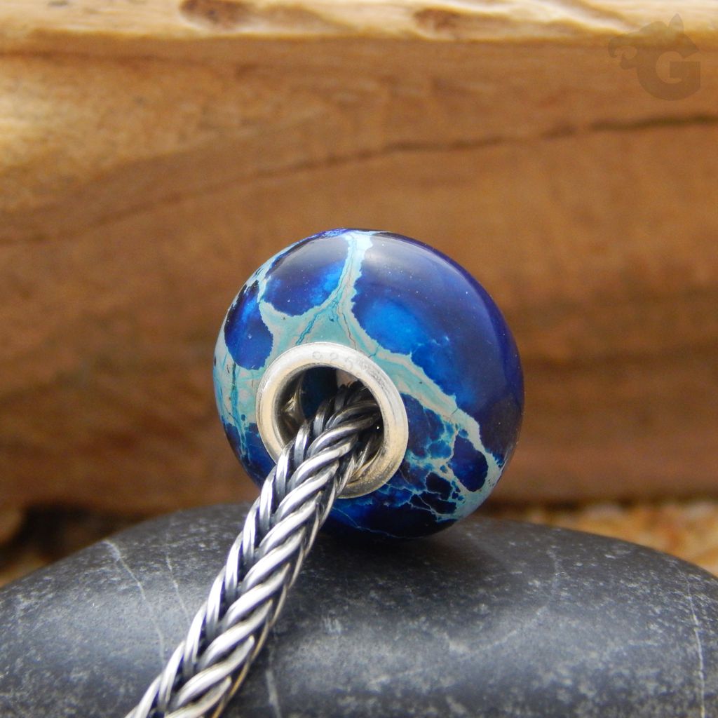 imperial jasper blue big hole 925 sterling silver foxtail chain glermes city of beads studio