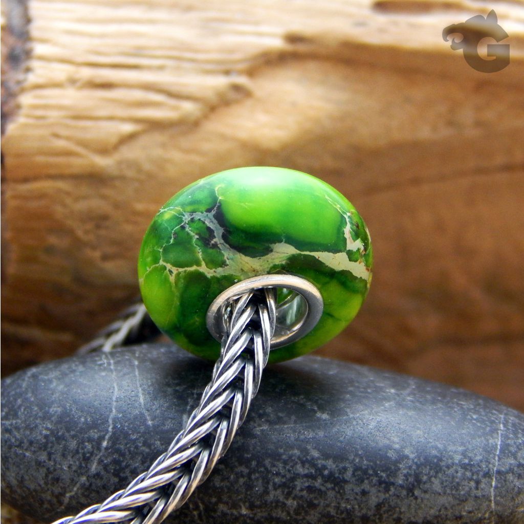 Imperial Jasper one of the five fine jaspers big hole fits all known chains glermes