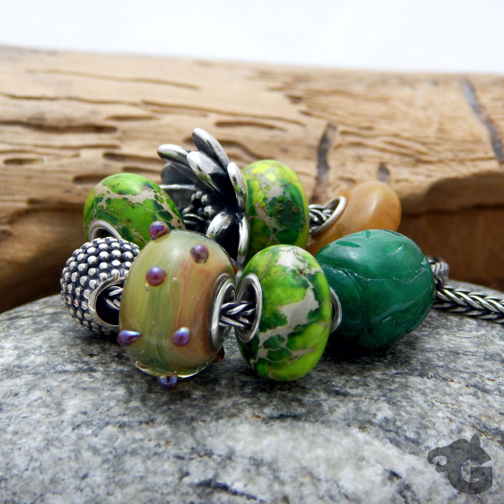 Lime green Imperial Jasper large hole bead spiritual stone Mexico mined Glermes