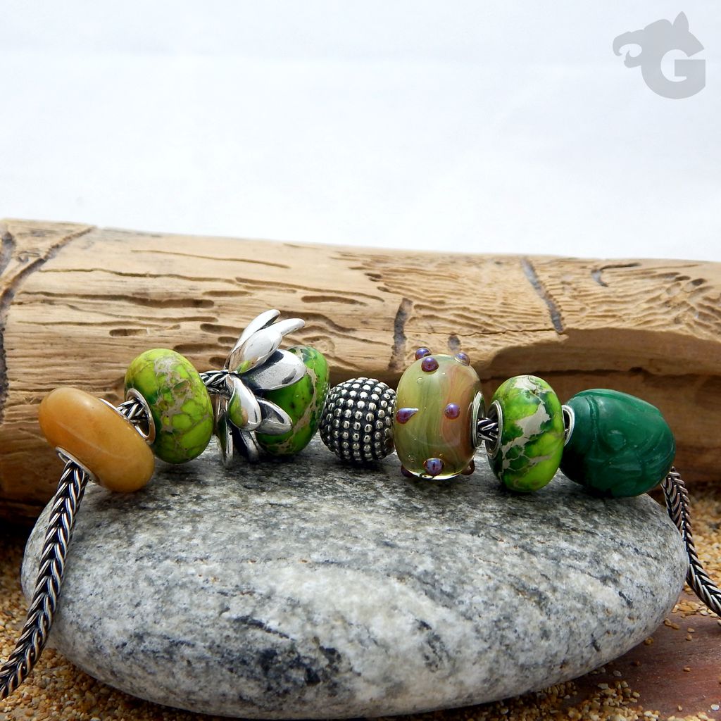 lampwork bead jewelry bracelet bumpy 925 sterling silver bore fits foxtail chain glermes city of beads studio
