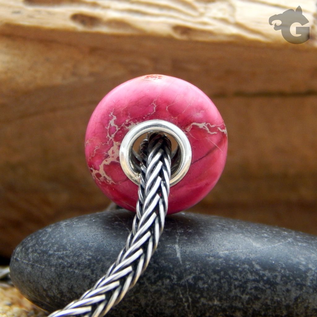 pink imperial jasper jewelry bracelet round bead glermes