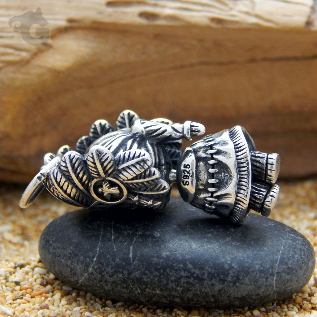 totem gler pendant 925 silver oxidized necklace charm unisex gift