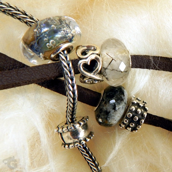 Oxidized Sterling silver charm Infinite love charm - glermes.com