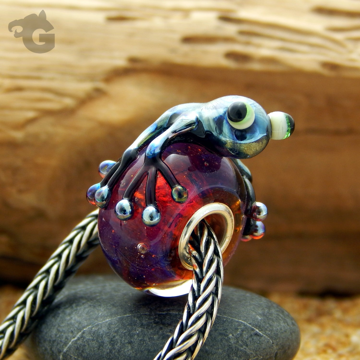 Frog lampwork bead universal core neon - Glermes.com