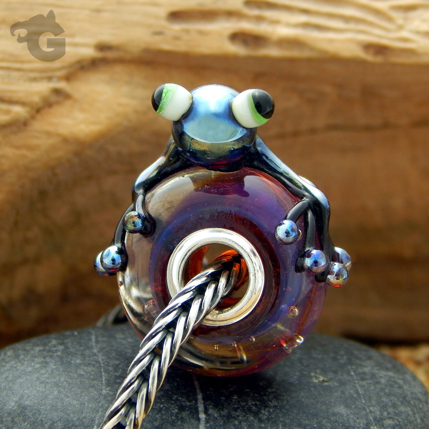 Frog artwork glass bead handmade universal core foxtail chain necklace bracelet neon glass bead - Glermes.com
