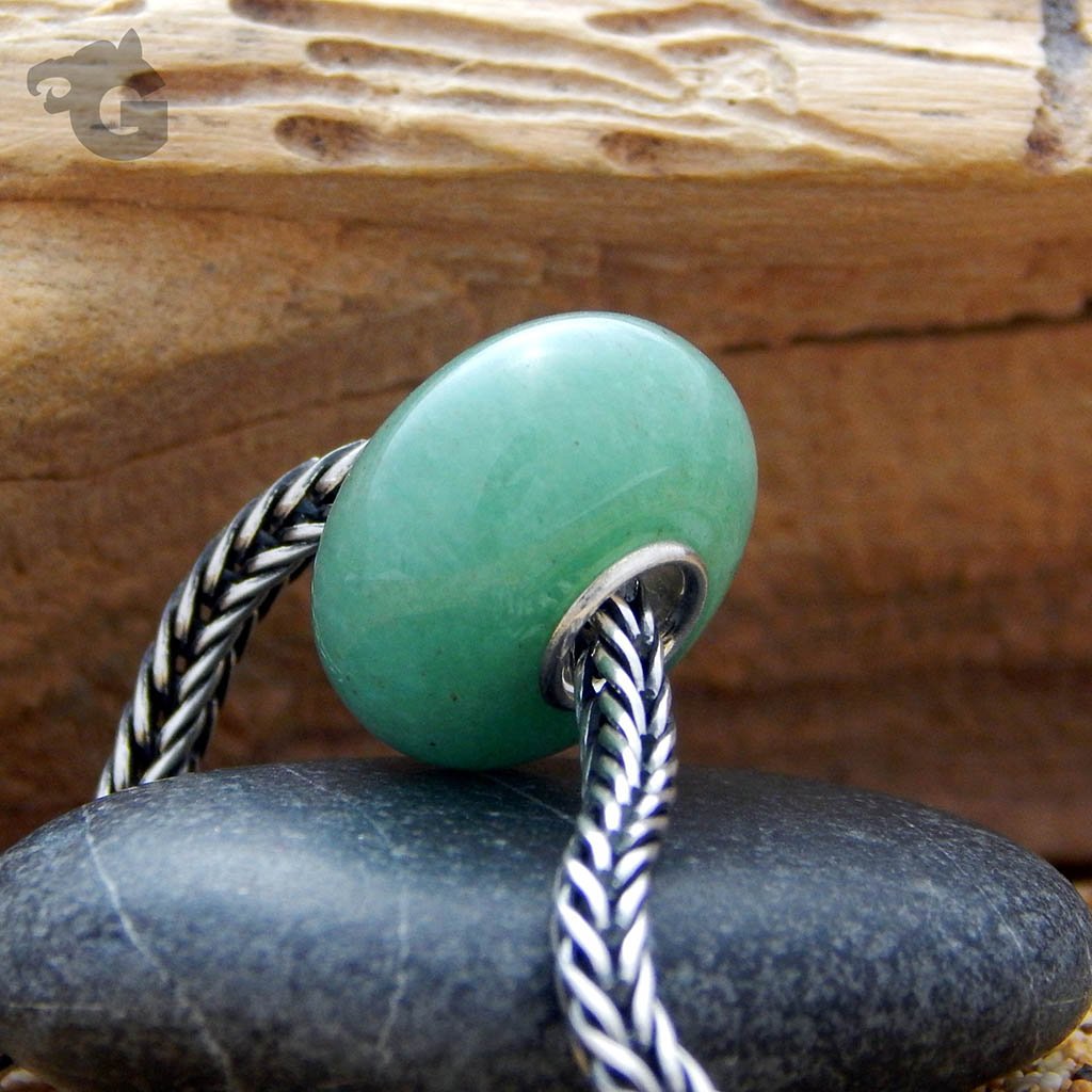 Green Jade smooth bead charm