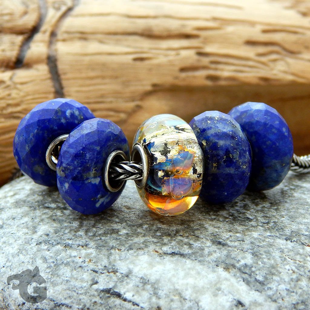 Lapis Lazuli faceted gemstone bead