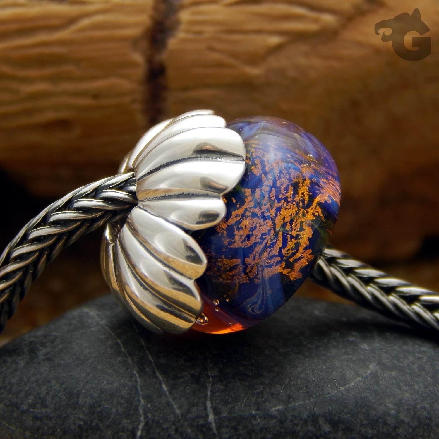 Oxidized spacer foxtail chain Mighty Petal floral - Glermes.com