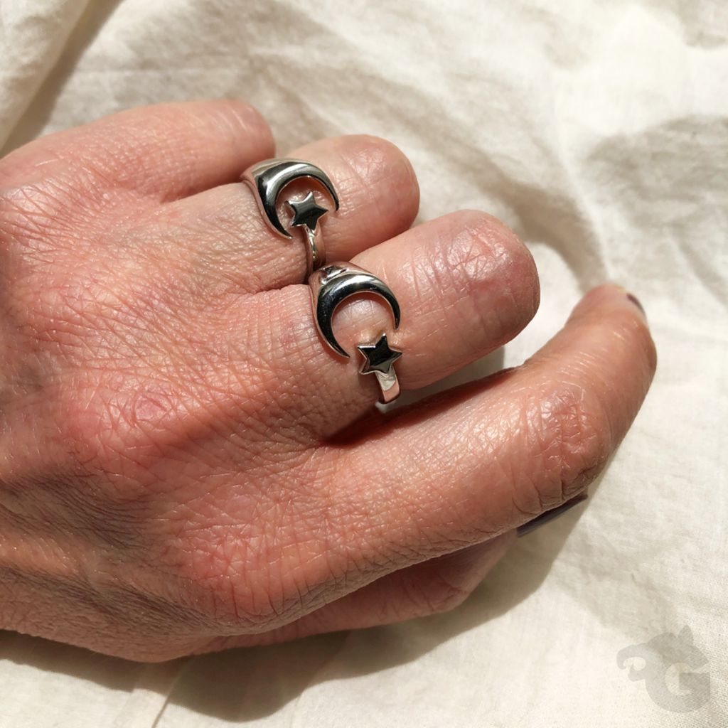 moon and star ring sterling silver glermes