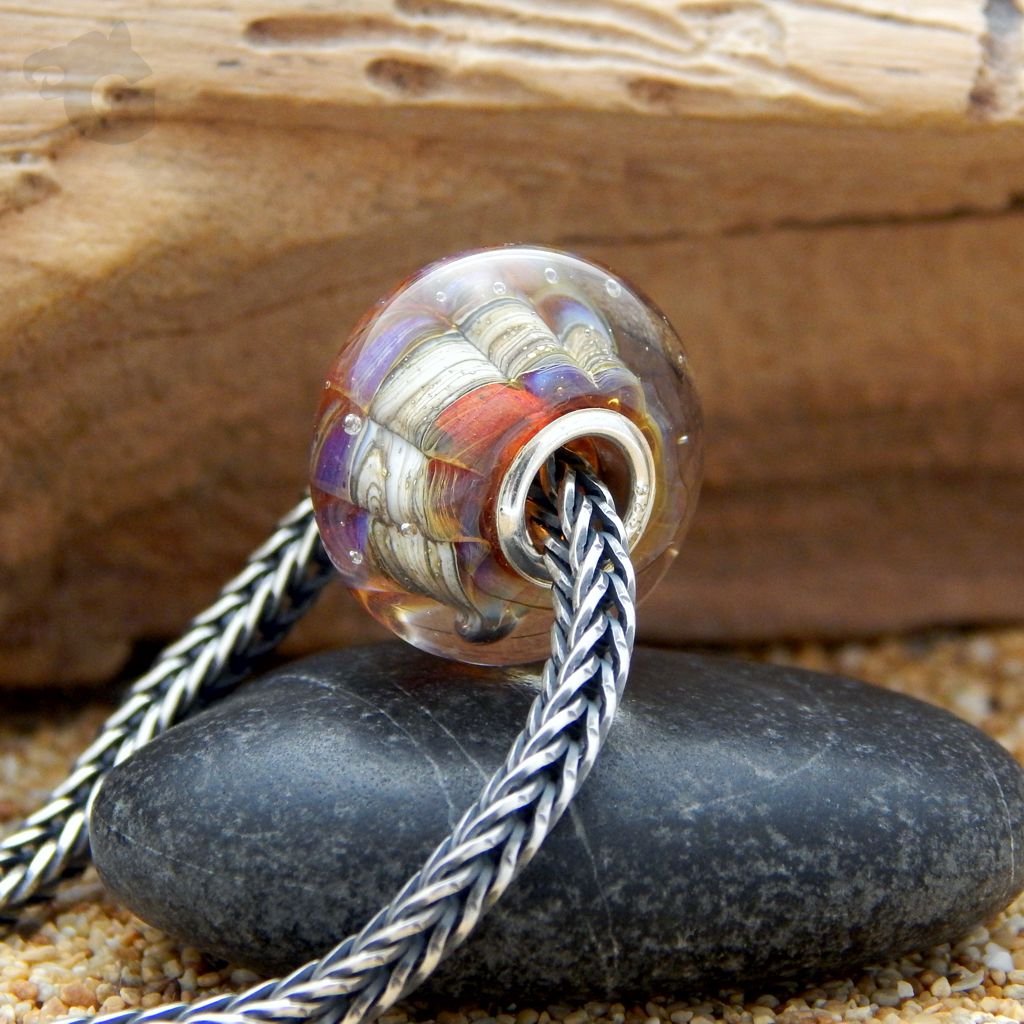 Mystique Caterpillar Neon glass bead big hole european style bracelet charm glermes city of beads studio