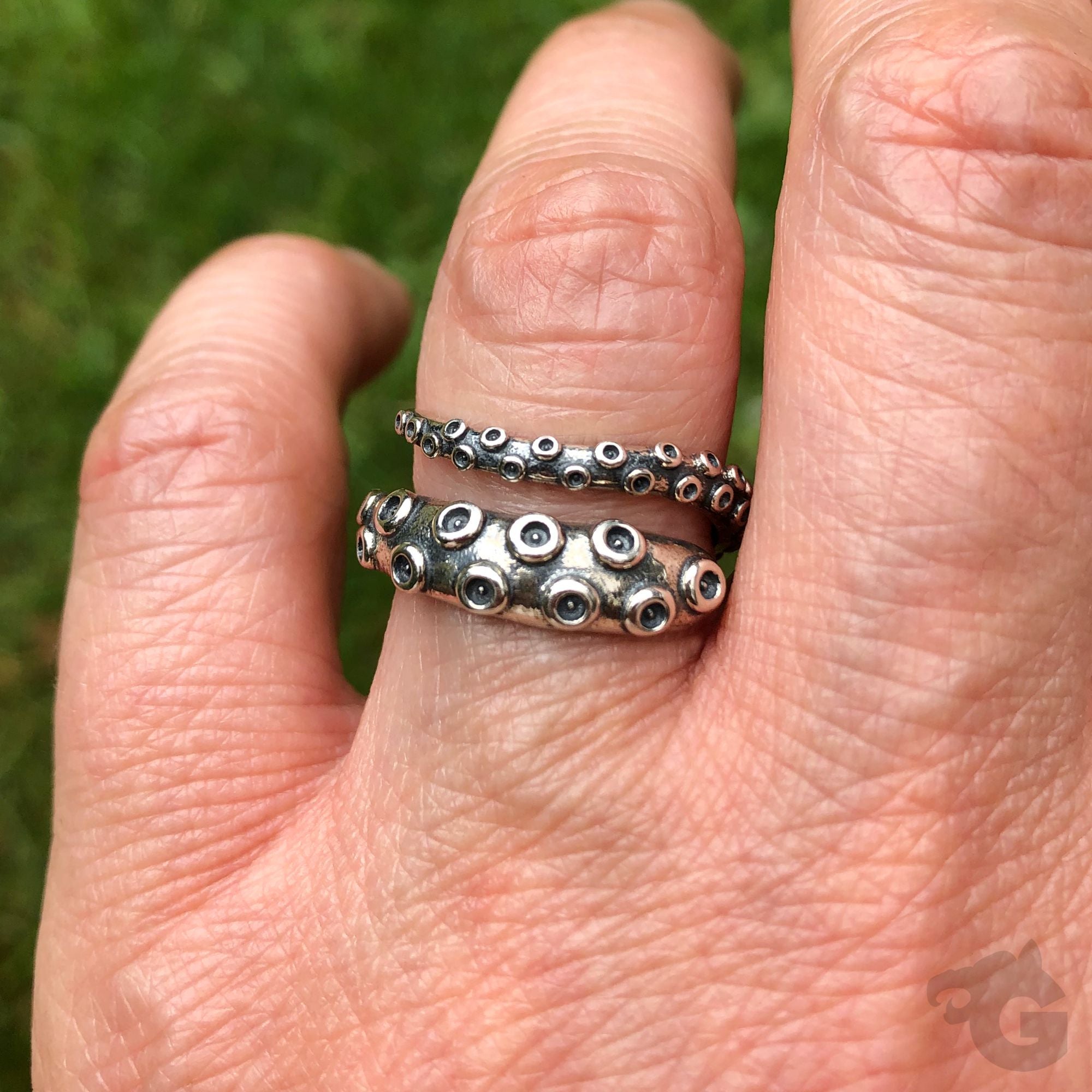 octopus tentacles adjustable wrap ring 925 sterling silver rhodium plated