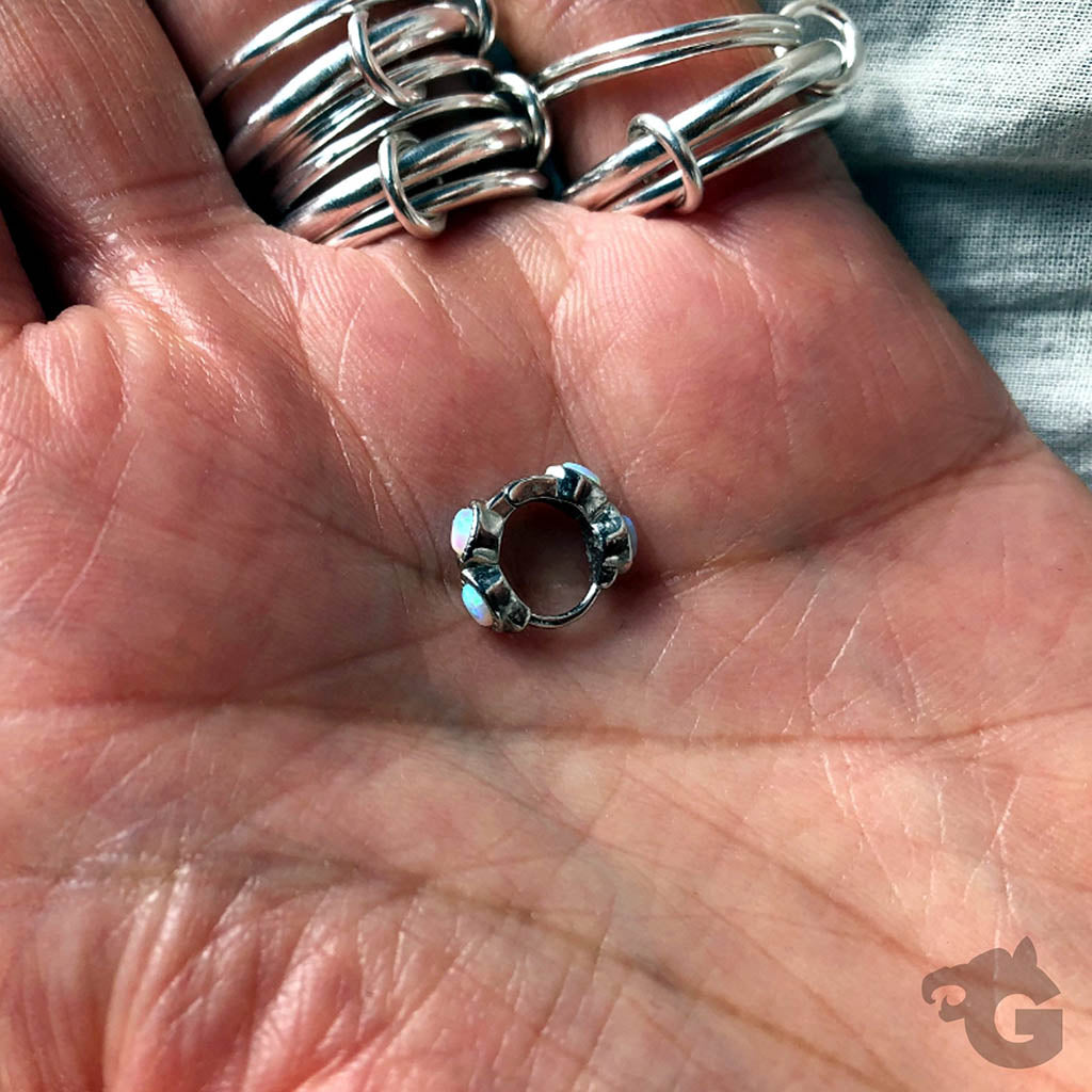 Dainty Opal Huggie Hoop earrings