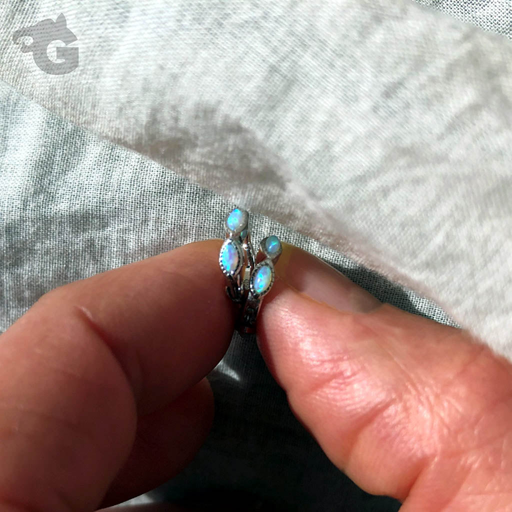 Dainty Opal Huggie Hoop earrings