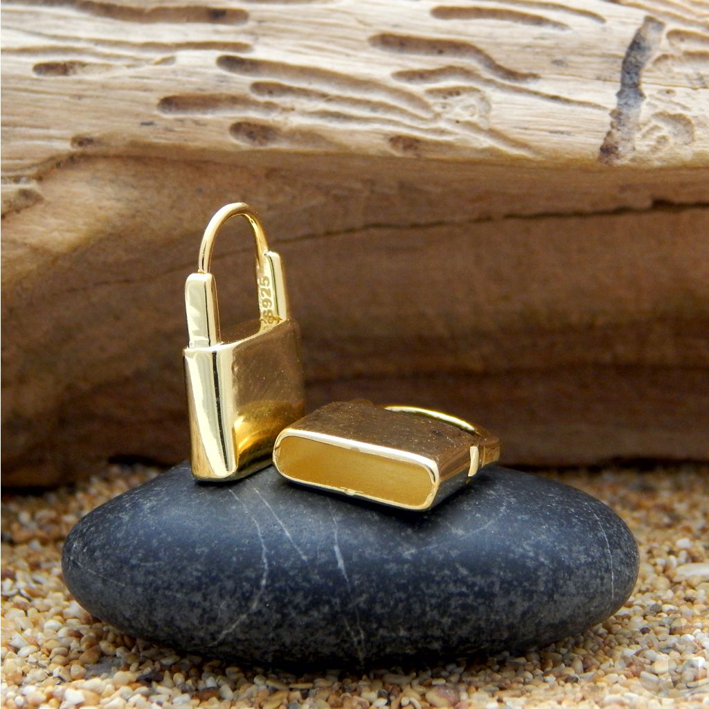 Padlock earrings yellow gold