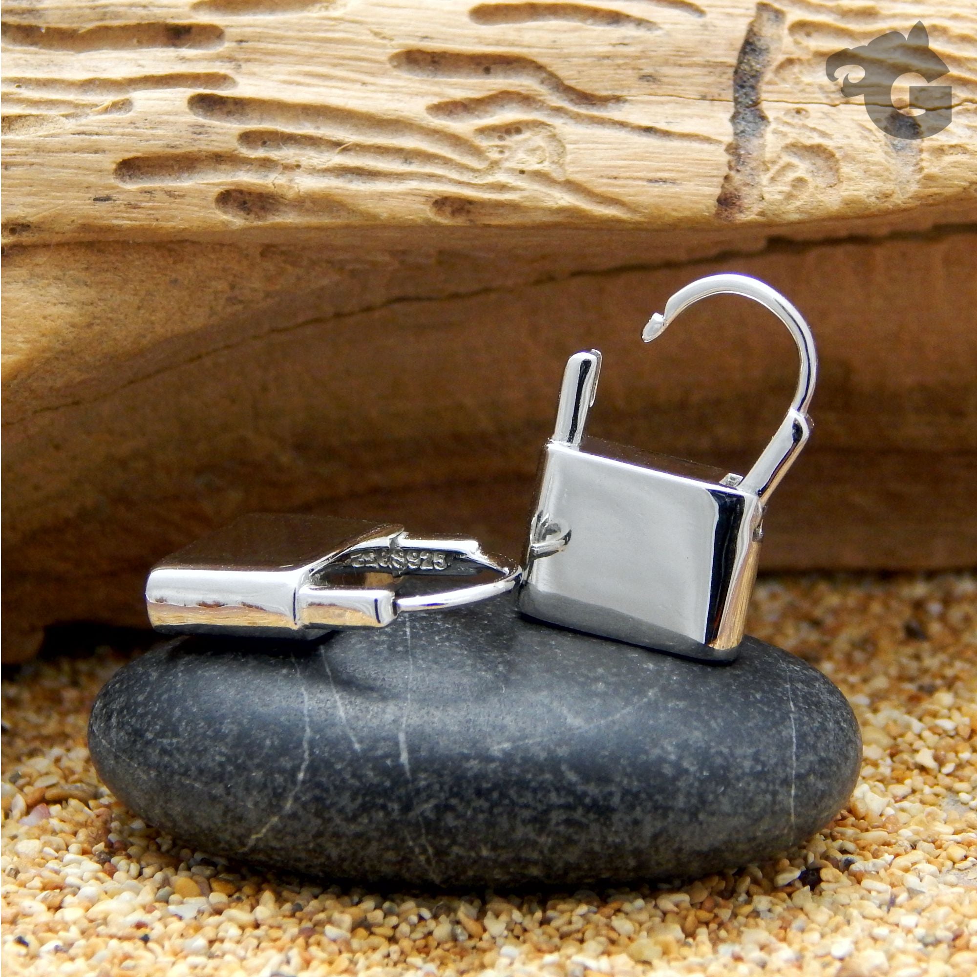 sophisticated padlock-inspired sterling silver earrings