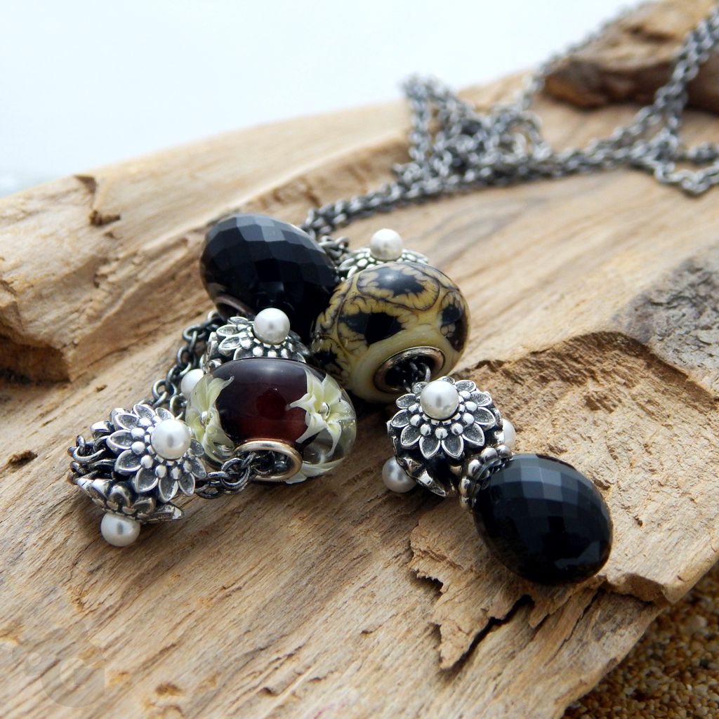 June birthstone triple pearl charm white 3mm large hole european big hole pearly waterlily dahlia glermes city of beads studio etsy