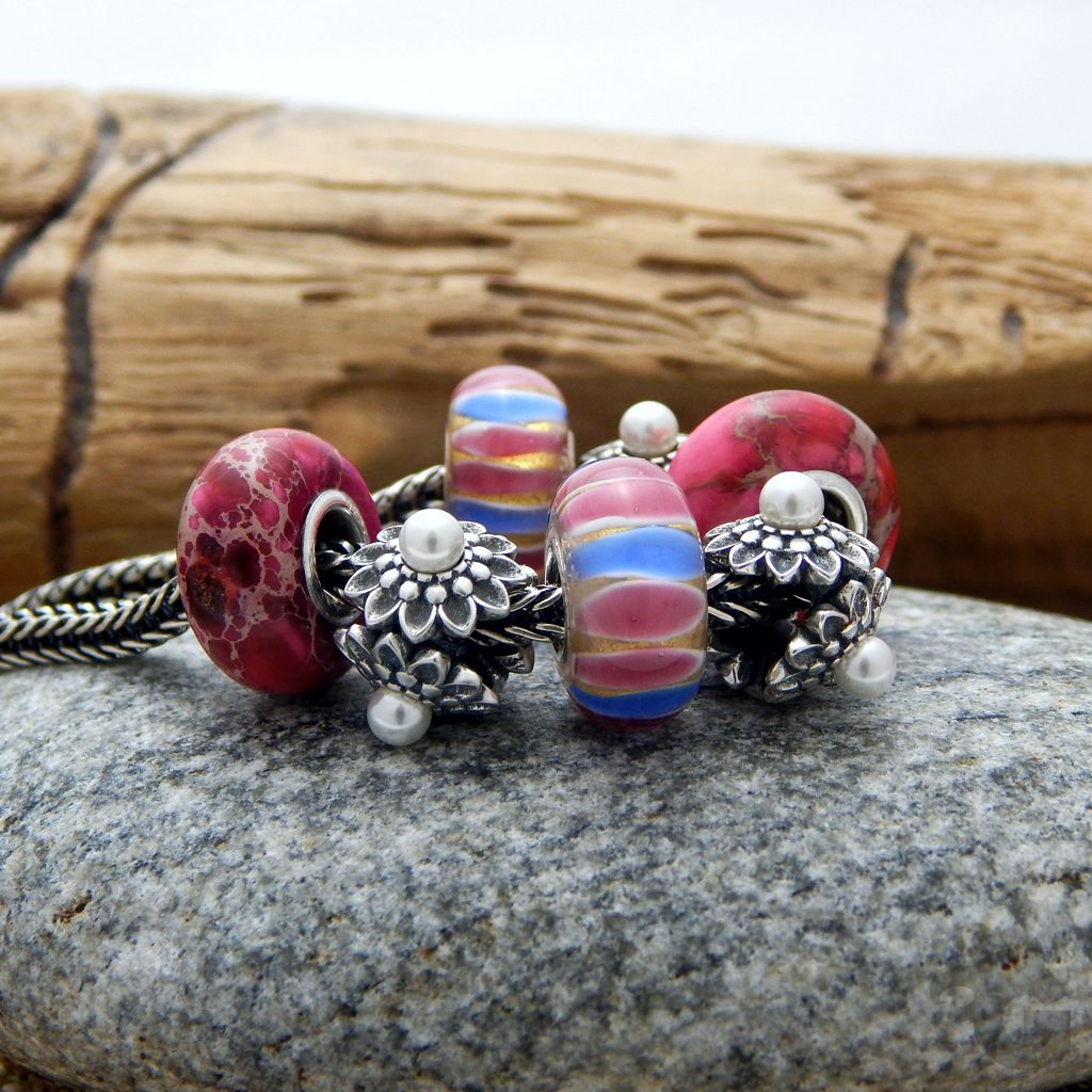 valentine's day gift for friend pearl charm triple dainty white pearls freshwater genuine 925 sterling silver oxidized