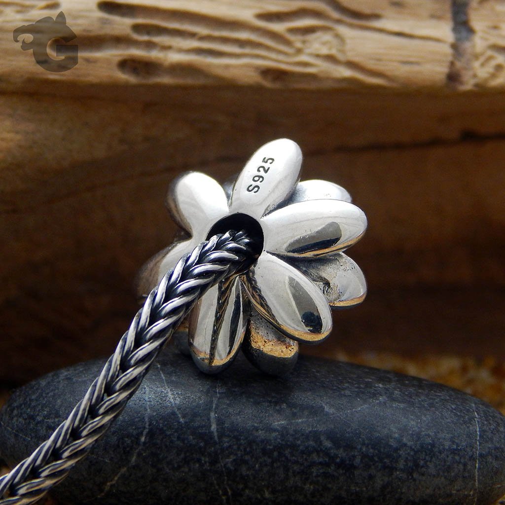 Silver spacer Pine Cone Slice