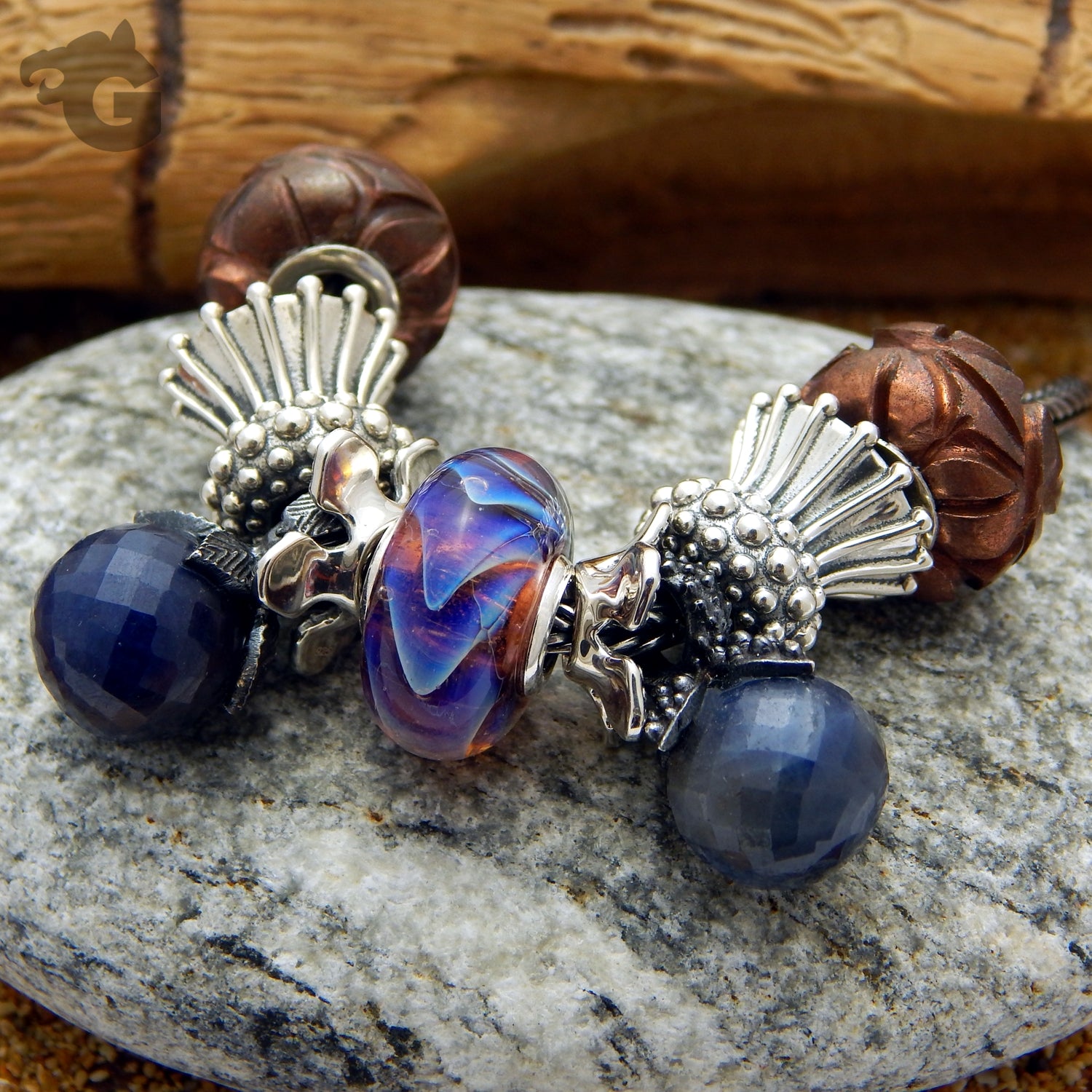 Natural Sapphire 'Raindrop Bubbles' pendant