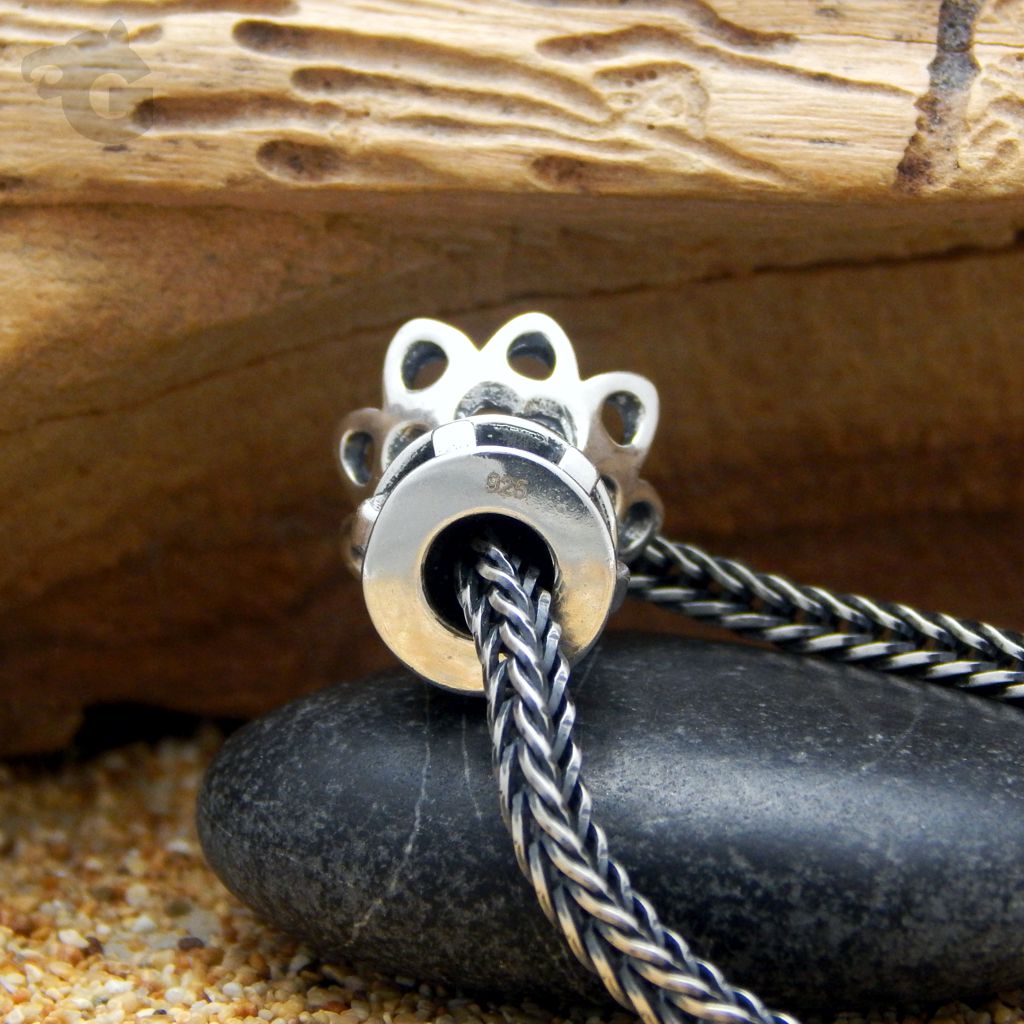 Oxidized 925 Sterling silver stopper silicone ring small core Queen of Hearts Mother's Day gift - Glermes.com