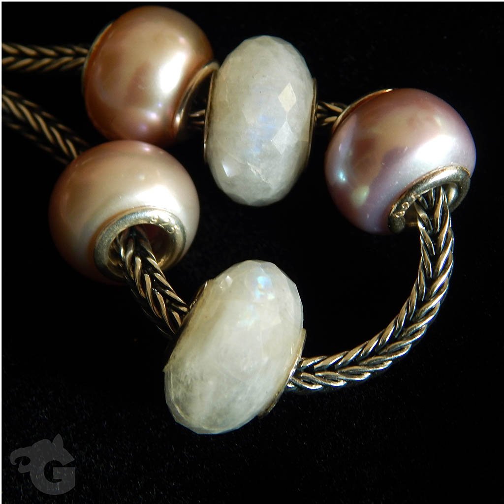 Natural Rainbow Moonstone faceted bead