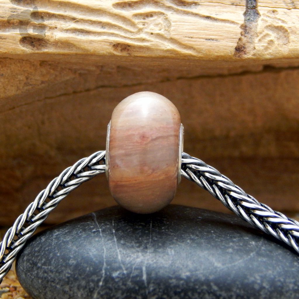 rhodonite bead big hole european style salmon pink glermes