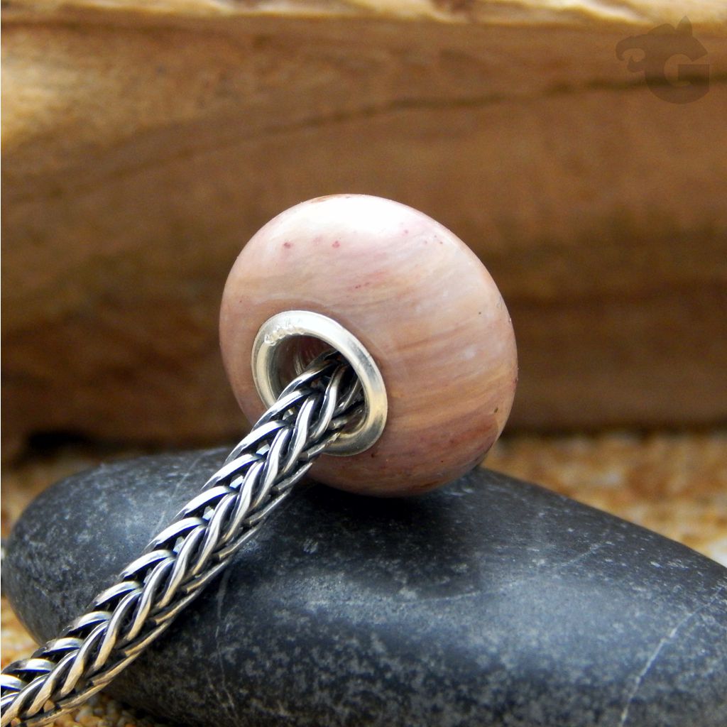 stone of compassion rhodonite epidote gift for her big hole bracelet charm glermes