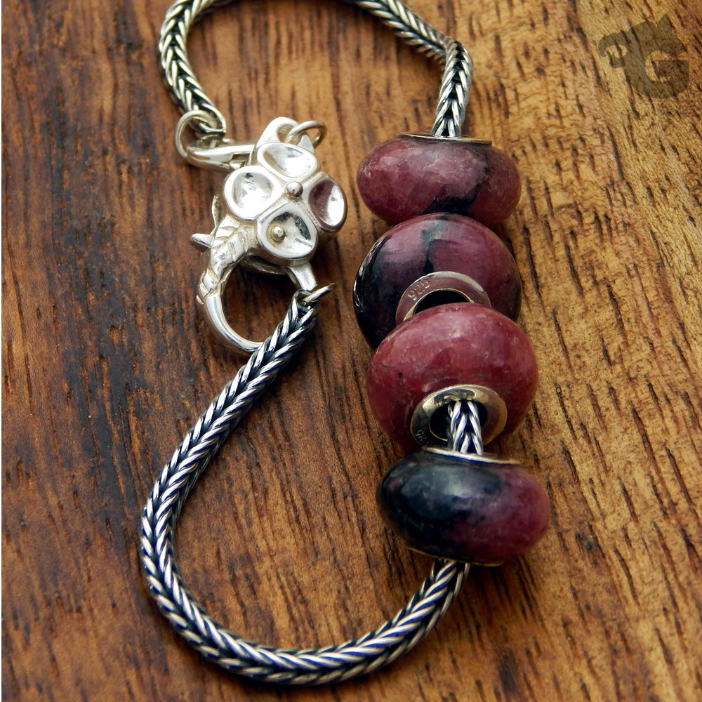 Rhodonite jewelry boho gemstone bead - Glermes.com