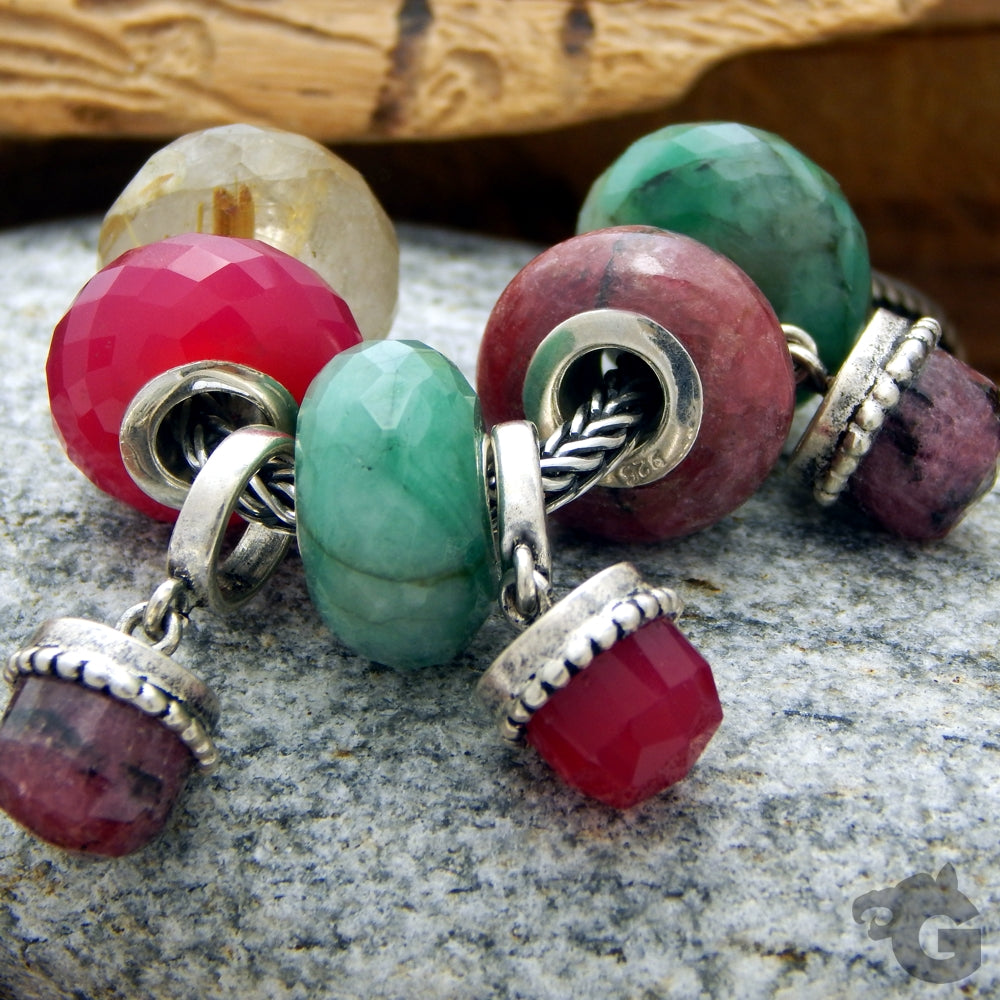 Natural Rhodonite smooth gemstone bead universal core bracelet necklace - Glermes.com