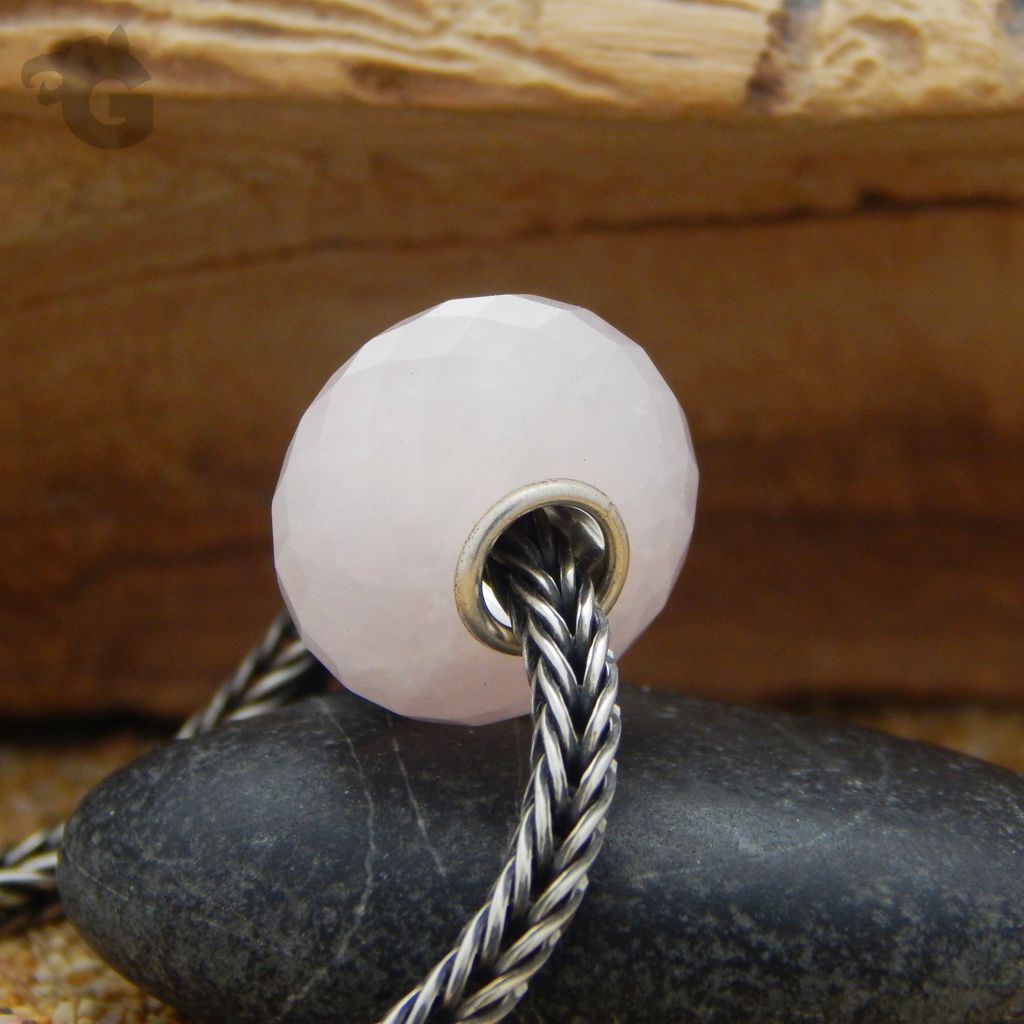 Rose Quartz heart stone big hole bead