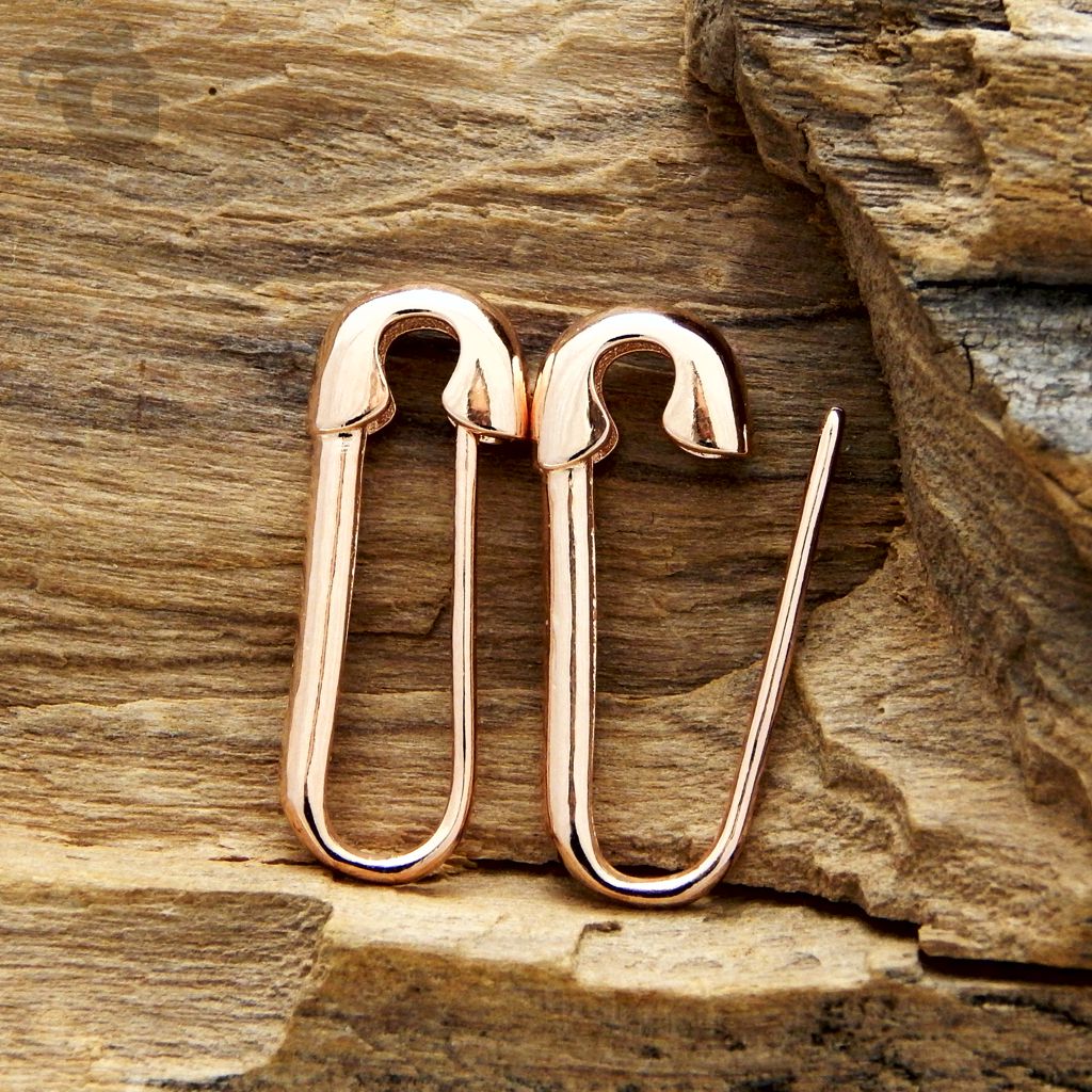 Huggie Safety Pin earring single or a pair