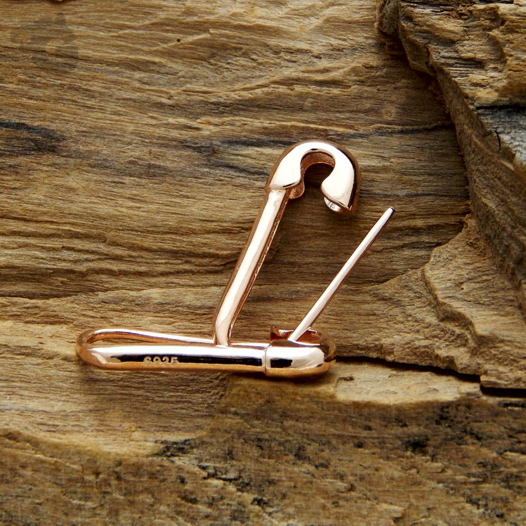 safety pin earring pair or single gift for him