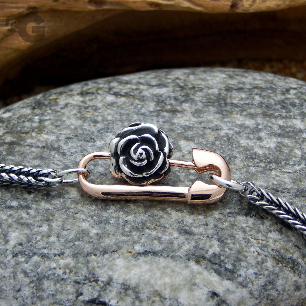 safety pin clasp rose gold 925 sterling silver jewelry gift for best friend glermes city of beads studio