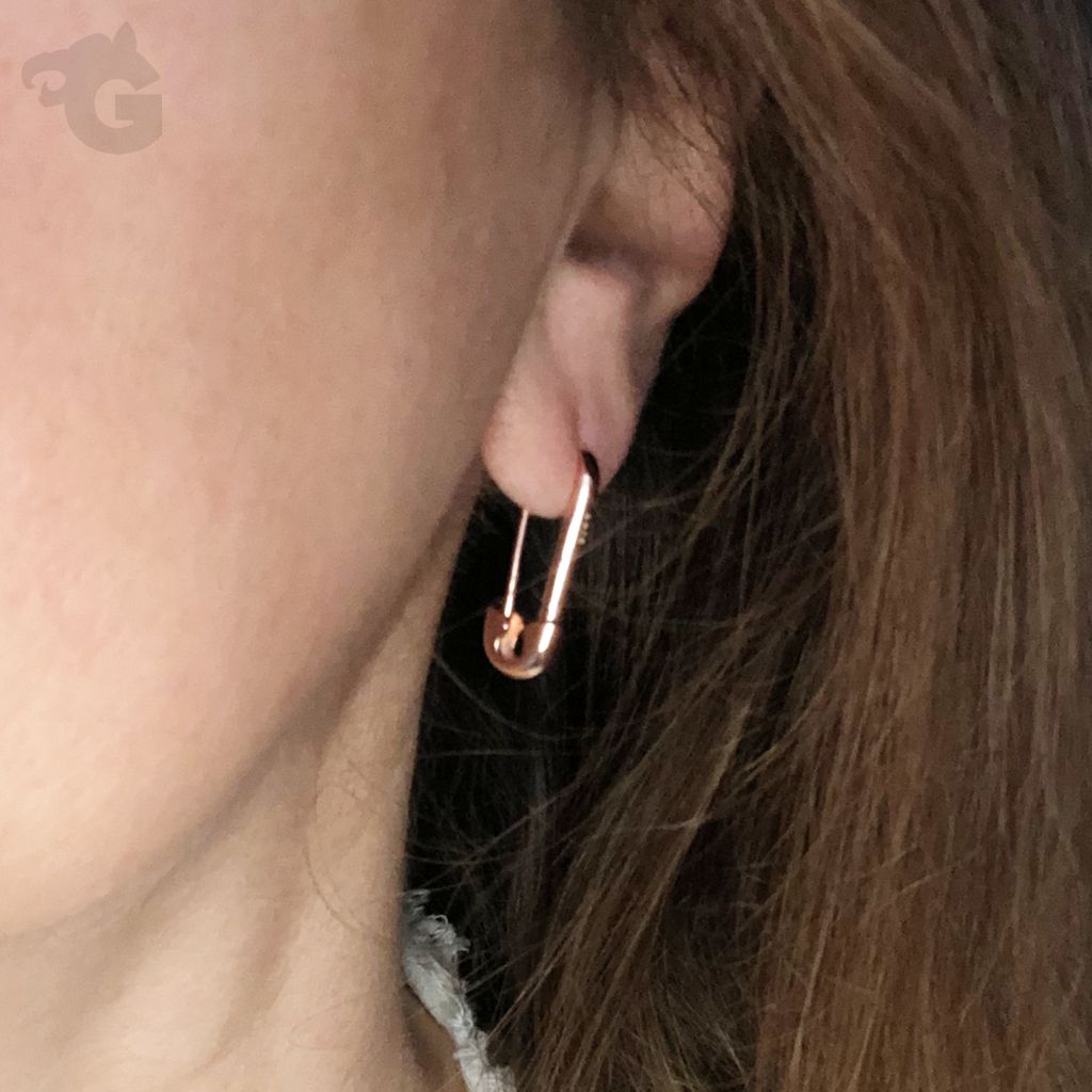 safety pin earring punk inspired high quality rose gold plated 925 sterling silver city of beads studio glermes