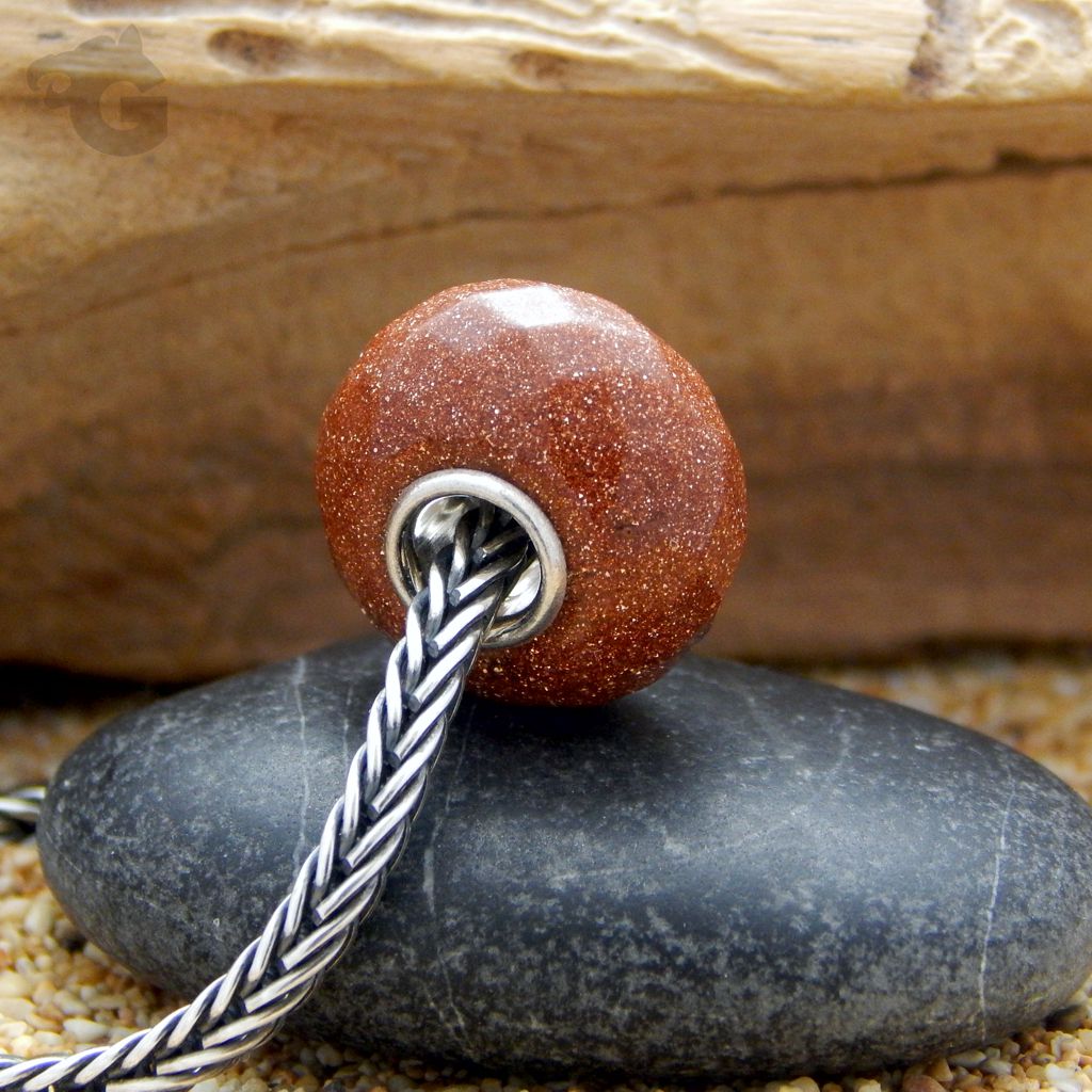 sandstone jewelry bead big hole 925 sterling silver fully cored