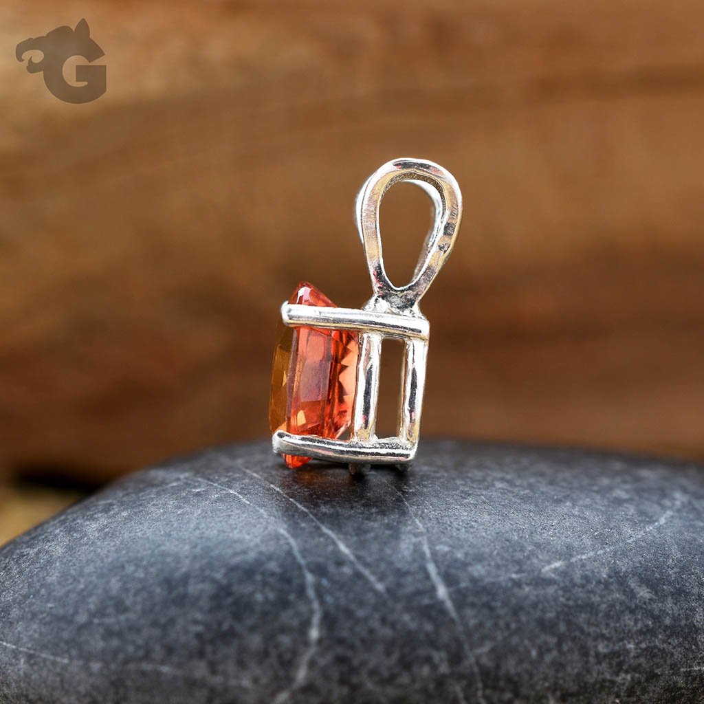 Orange Songea Sapphire necklace 'One & Only'