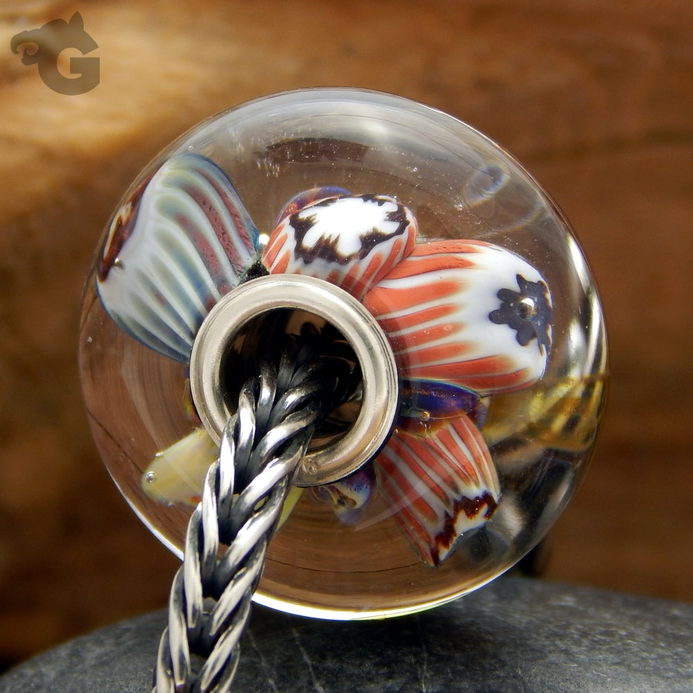 Sea Garden Reef Murano glass bead handmade high-quality artisan nature inspired universal core - Glermes.com