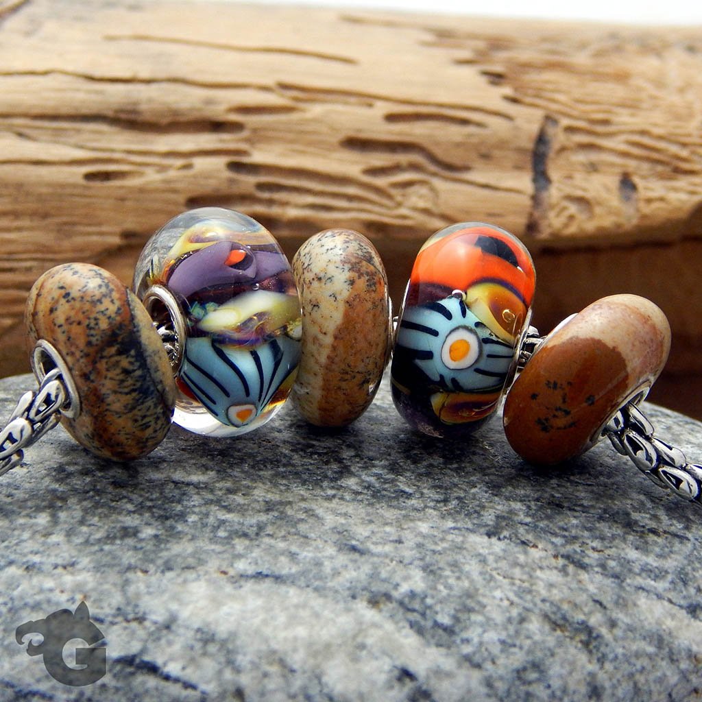 picture jasper nurturing and protective stone bead big hole European style large hole