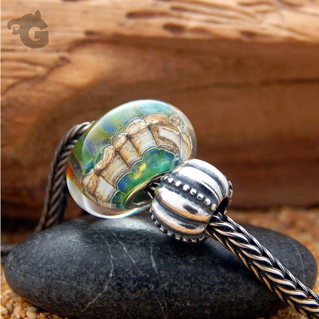 Sea Urchin Shell silver charm