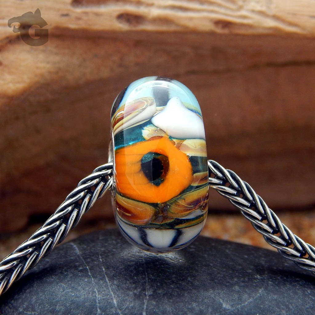 Sea Sunflower Yellow Reef glass bead