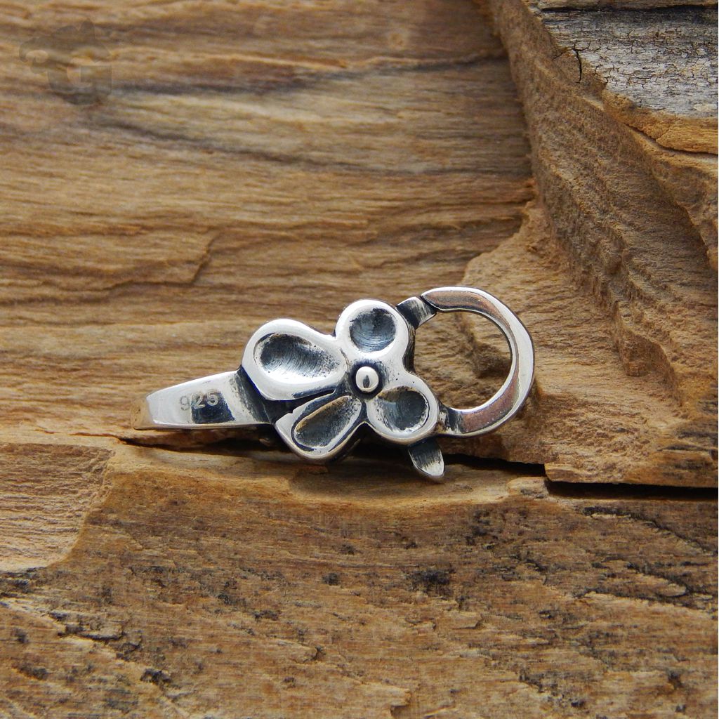 Double lobster clasp silver snowberry for bracelet - glermes.com