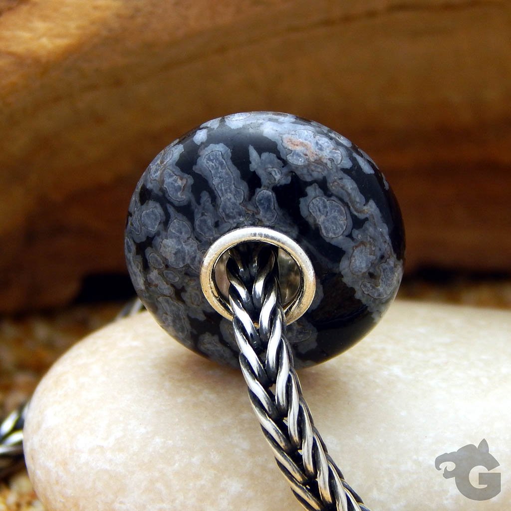 Snowflake Obsidian smooth bead