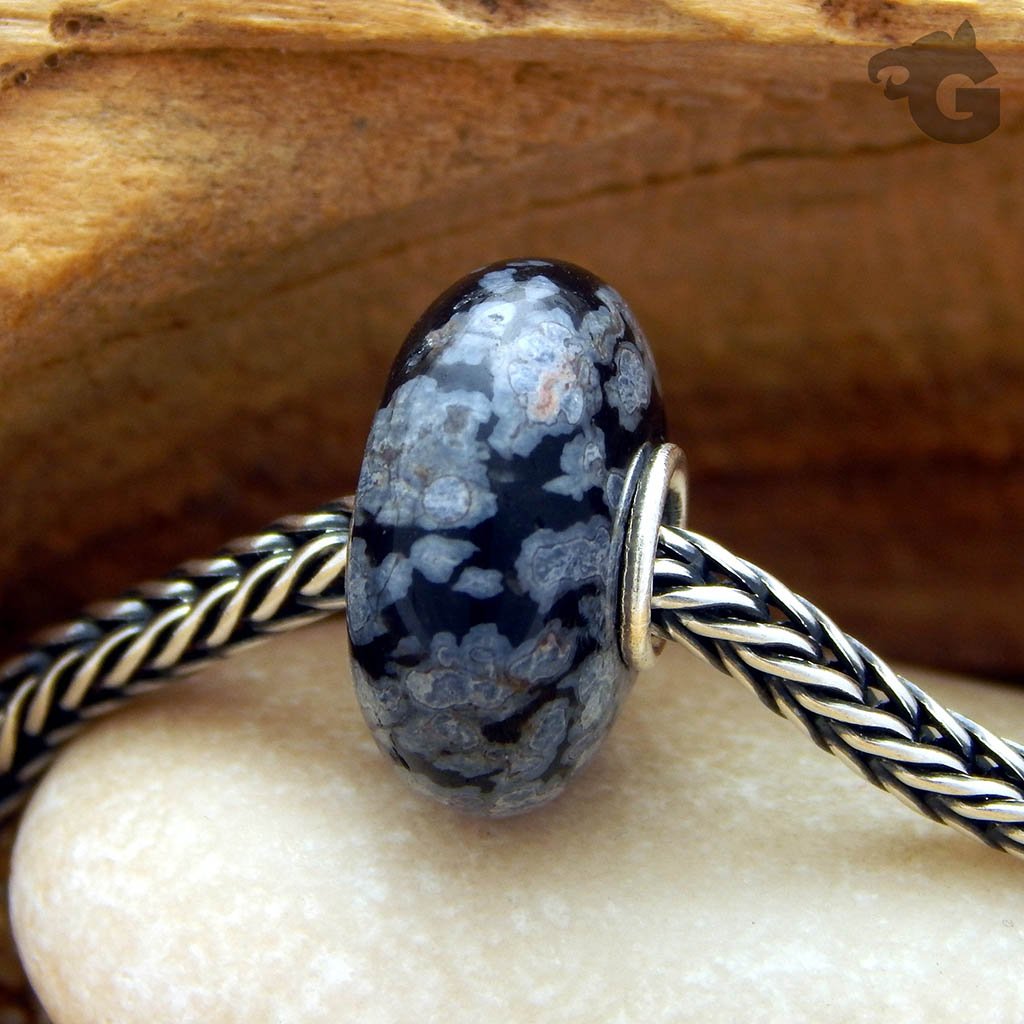 Snowflake Obsidian smooth bead