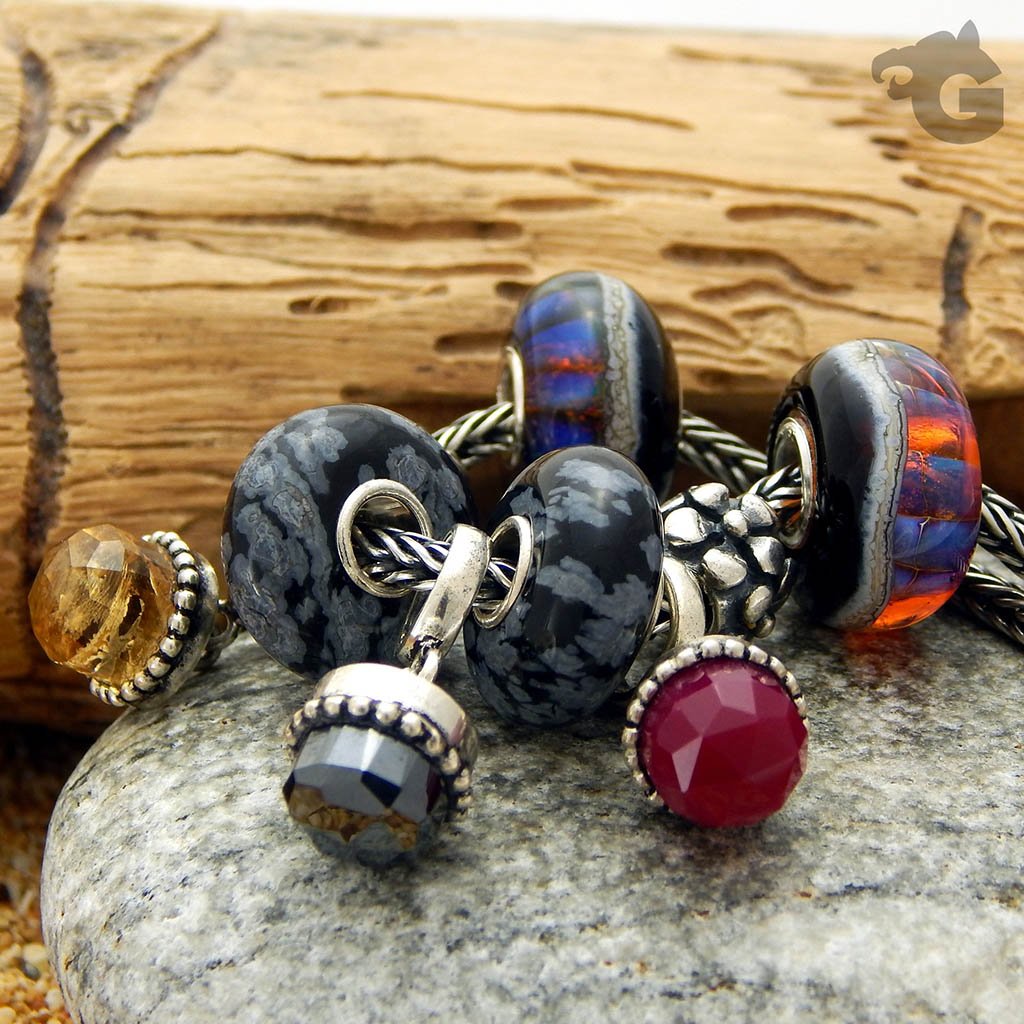 Snowflake Obsidian smooth bead