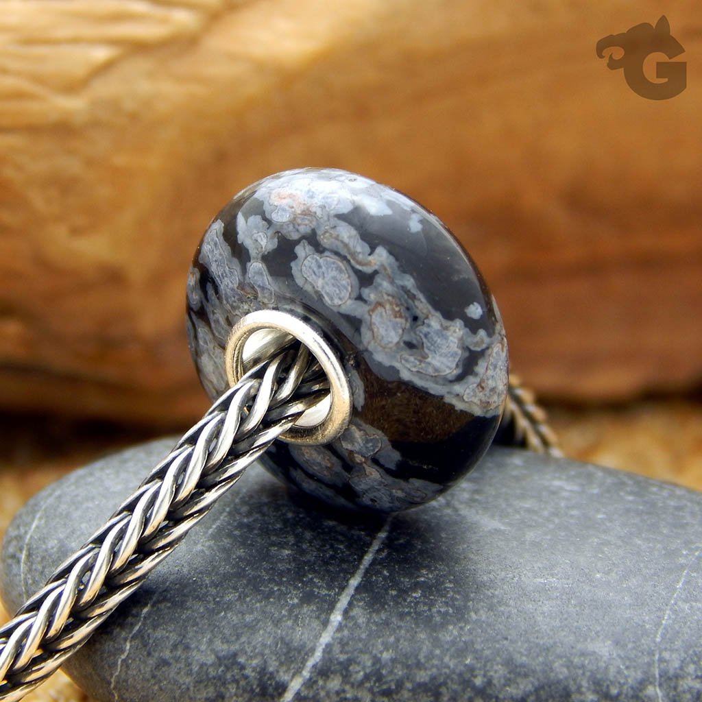 Snowflake Obsidian smooth bead