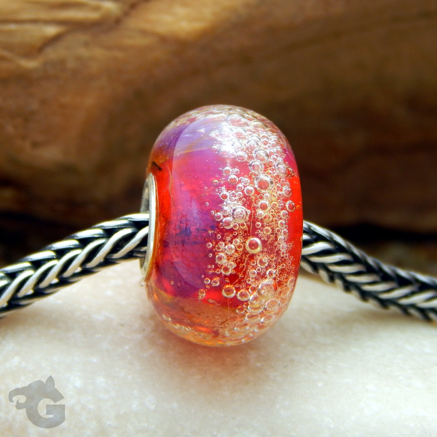 Red neon spice jewellery bead large hole - Glermes.com