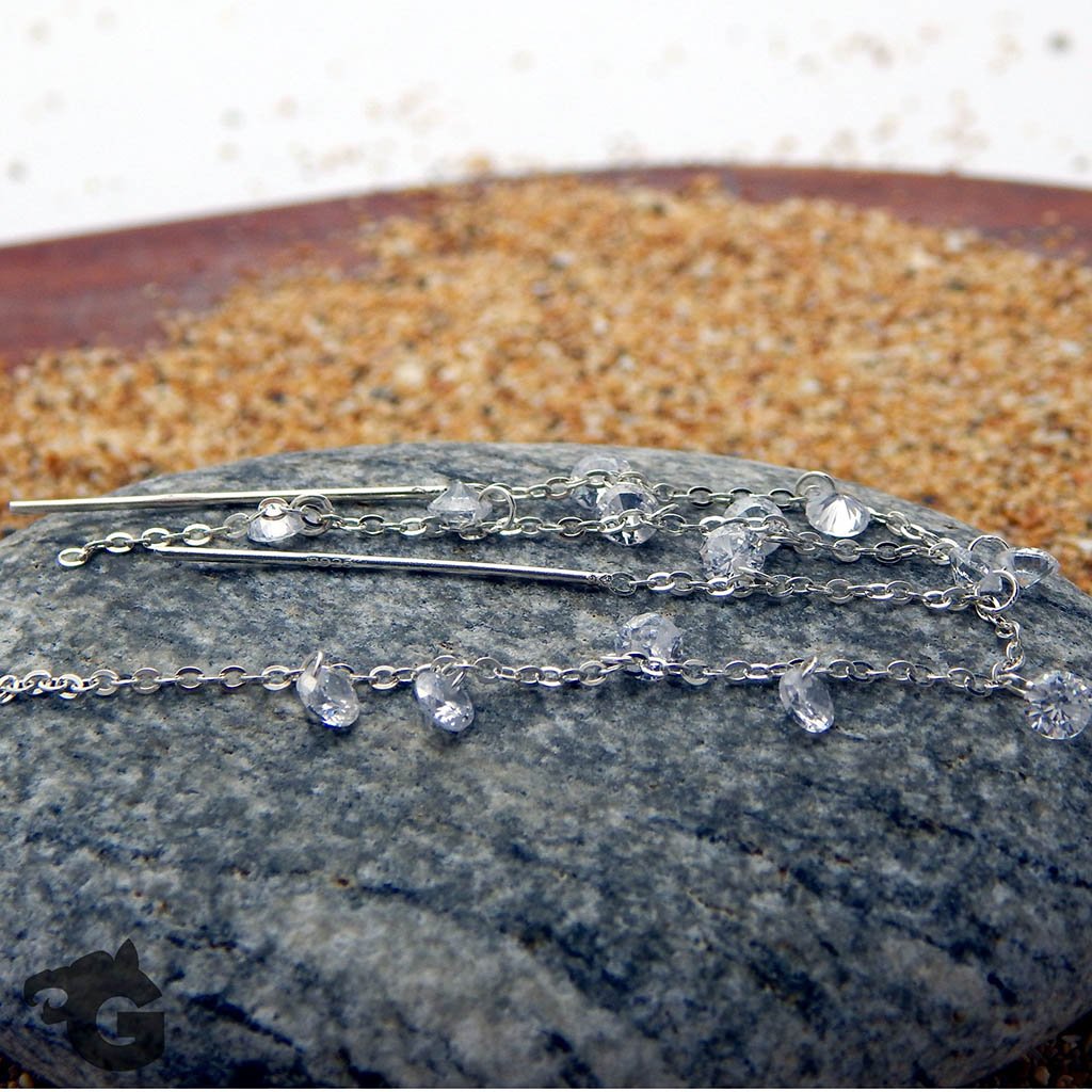 Star Galaxy II Threader Earrings 925 Silver