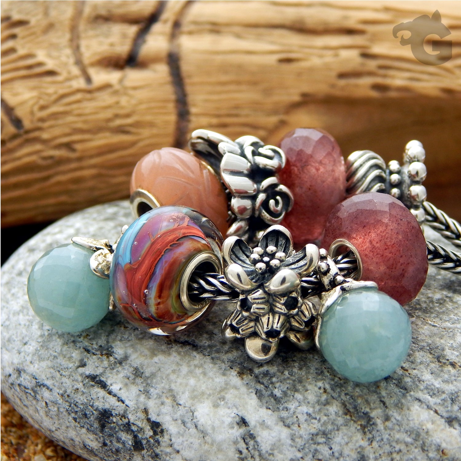 Crab Apple Blossom silver charm