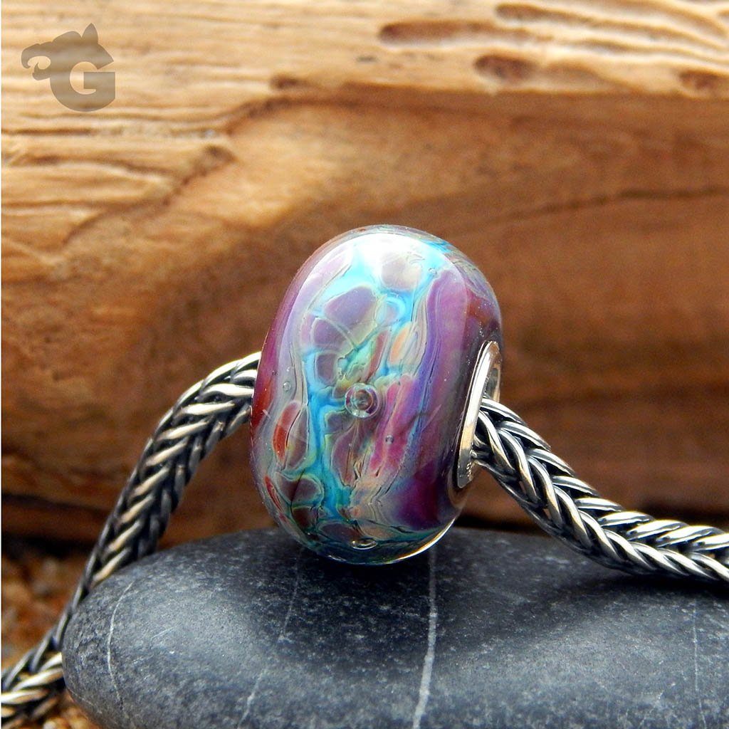 Sunflower Star Lampwork glass bead